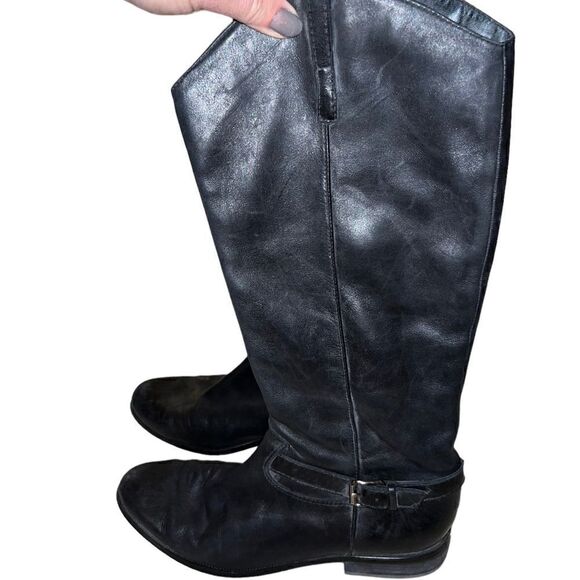 Cold water Creek black leather boots with rounded toes and low heel size 7.5 - Picture 4 of 11